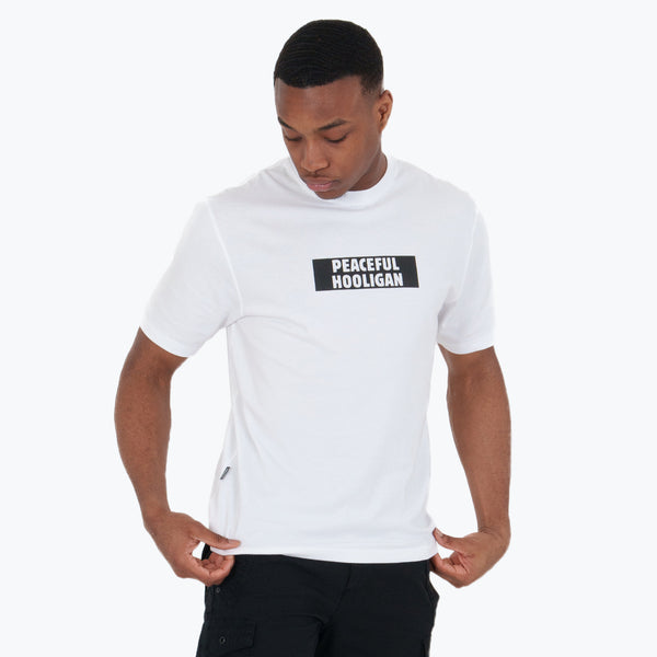 Box Logo T-Shirt White - Peaceful Hooligan 