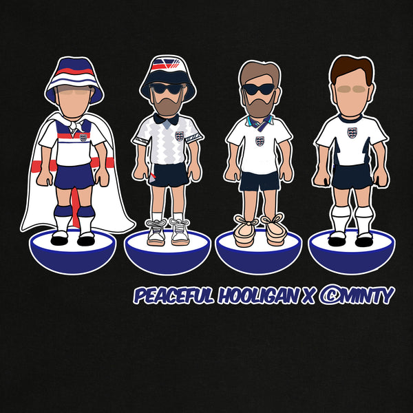 England Subbuteo T-Shirt Black - Peaceful Hooligan 