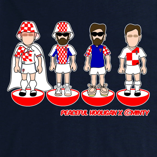 Croatia Subbuteo T-Shirt Navy - Peaceful Hooligan 