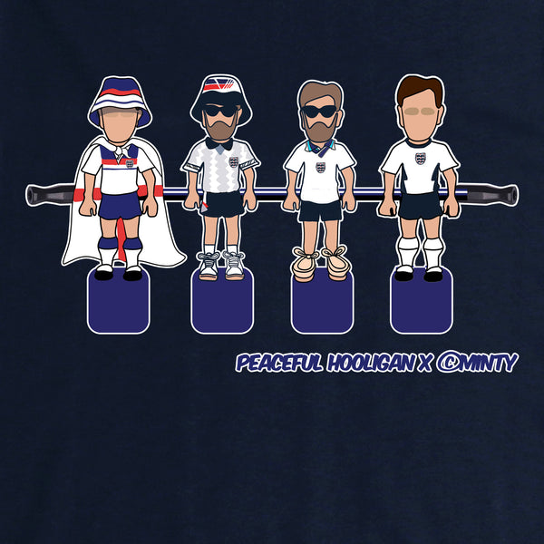 England Foosball T-Shirt Navy - Peaceful Hooligan 