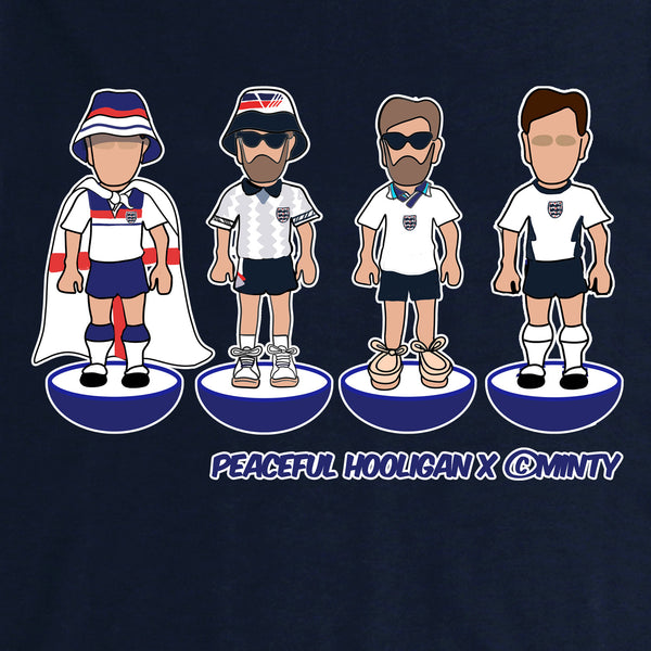 England Subbuteo T-Shirt Navy - Peaceful Hooligan 