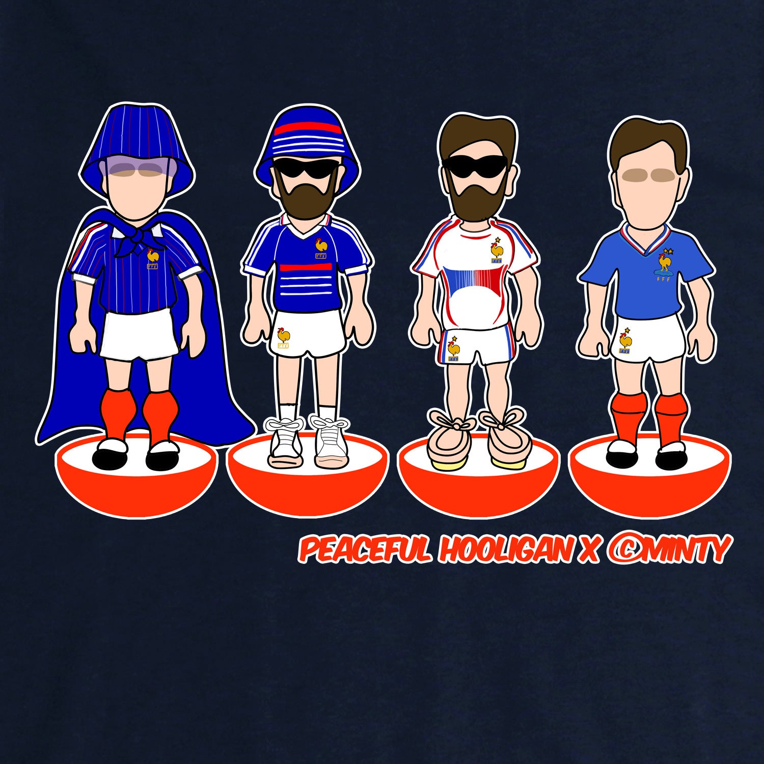 France Subbuteo Sweatshirt Navy - Peaceful Hooligan 