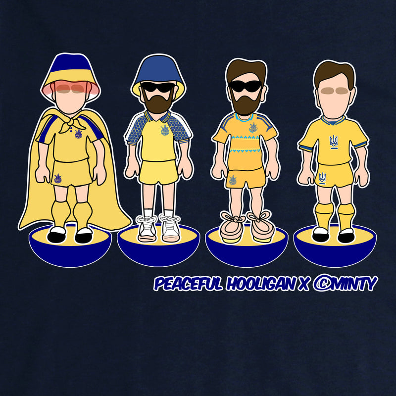 Ukraine Subbuteo T-Shirt Navy - Peaceful Hooligan 