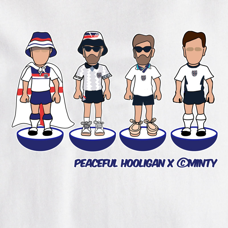 England Subbuteo T-Shirt White - Peaceful Hooligan 