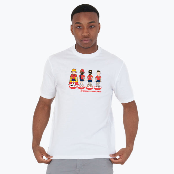 Spain Subbuteo T-Shirt White - Peaceful Hooligan 