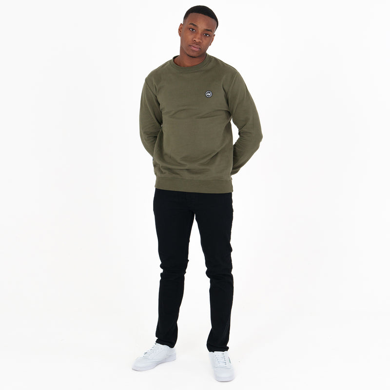 Crew Sweatshirt Olive - Peaceful Hooligan 