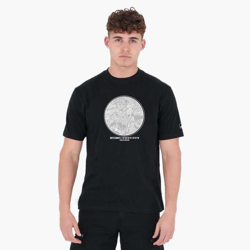 Notts County Location T-Shirt Black - Peaceful Hooligan 