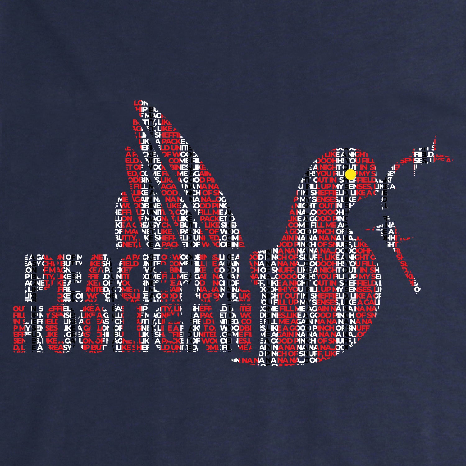 Chip Butty Dove T-Shirt Navy - Peaceful Hooligan 