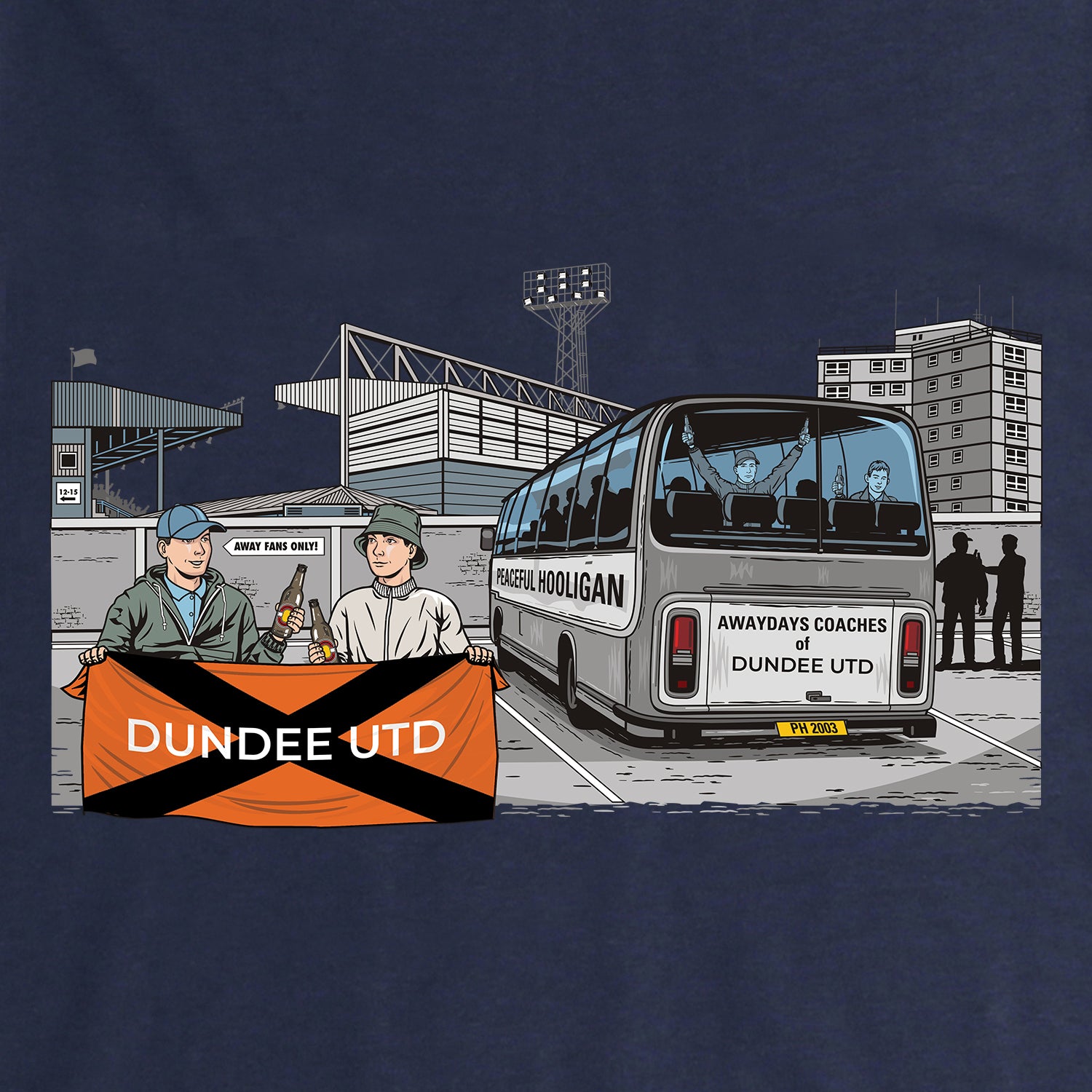 Dundee UTD Awaydays Sweatshirt Navy - Peaceful Hooligan 