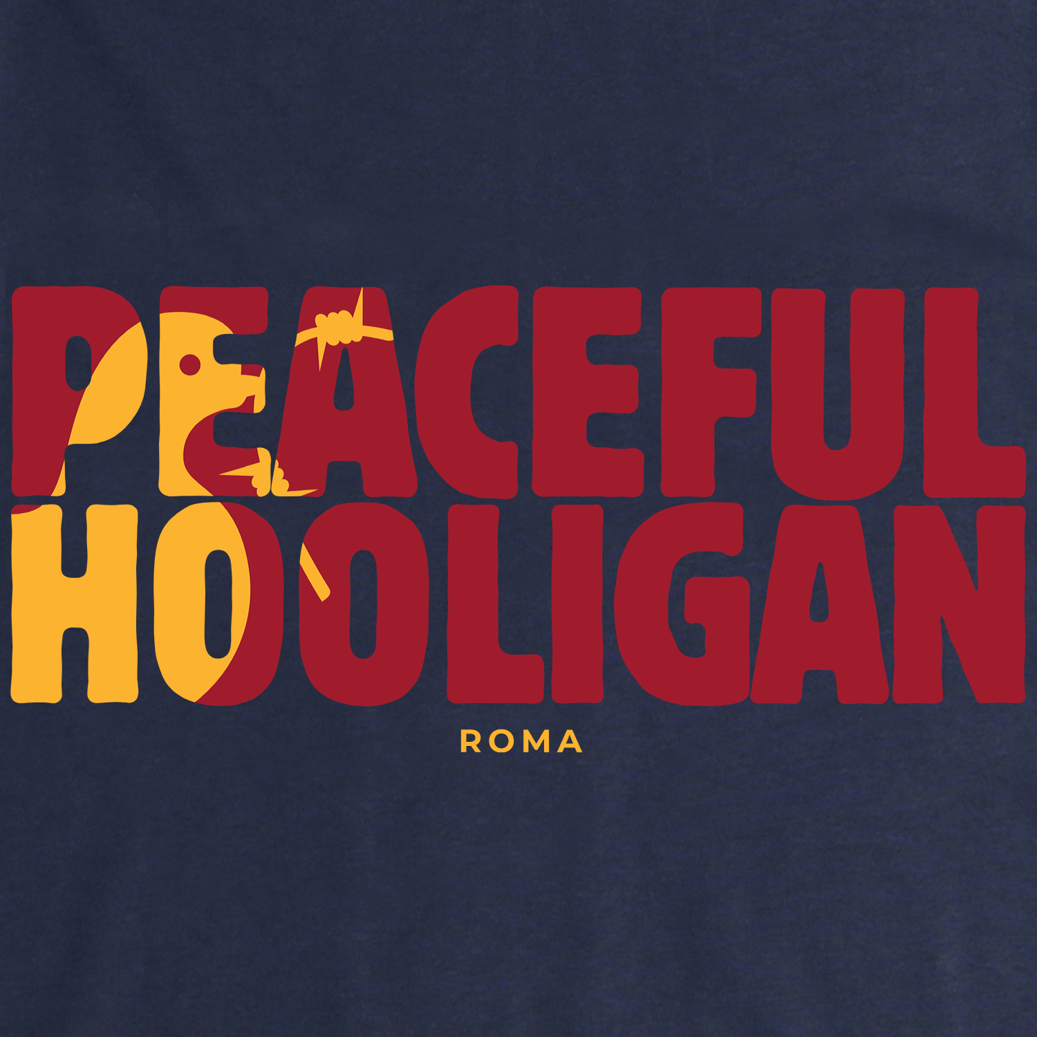 Roma T-Shirt Navy - Peaceful Hooligan 