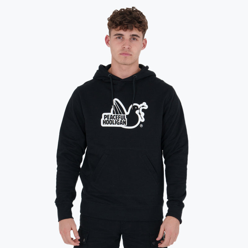 Outline Hoodie Black - Peaceful Hooligan 