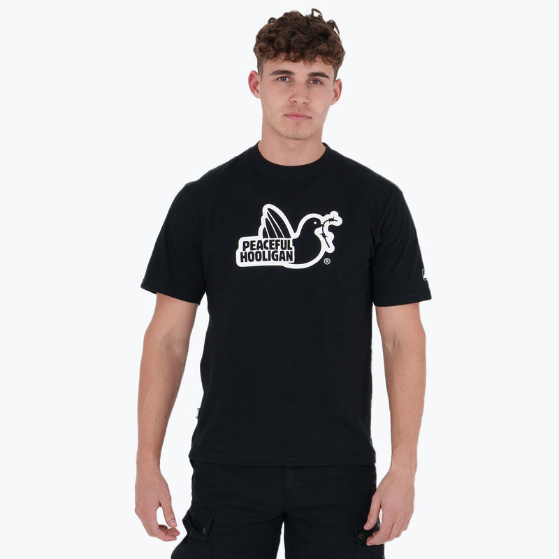 Outline T-Shirt Black - Peaceful Hooligan 