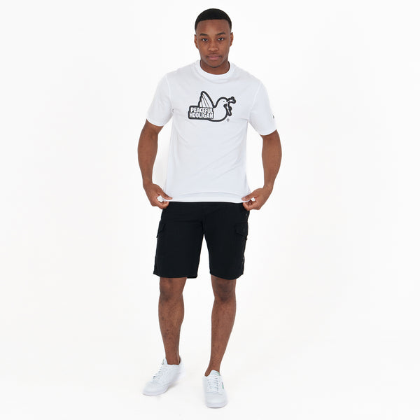 Outline T-Shirt White - Peaceful Hooligan 
