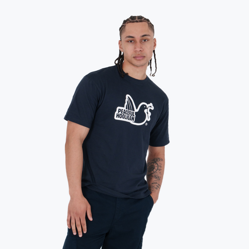 Outline T-Shirt Navy - Peaceful Hooligan 