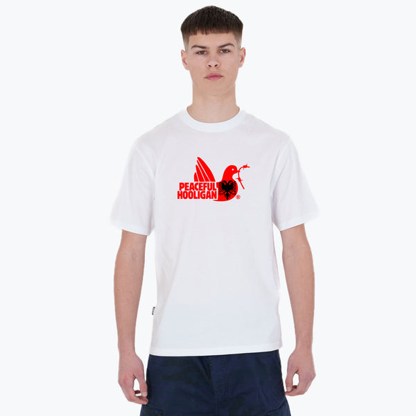 Albania Dove T-Shirt White - Peaceful Hooligan 