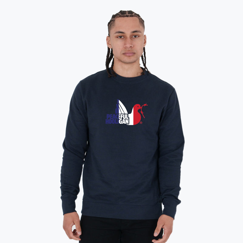 France Dove Sweatshirt Navy - Peaceful Hooligan 