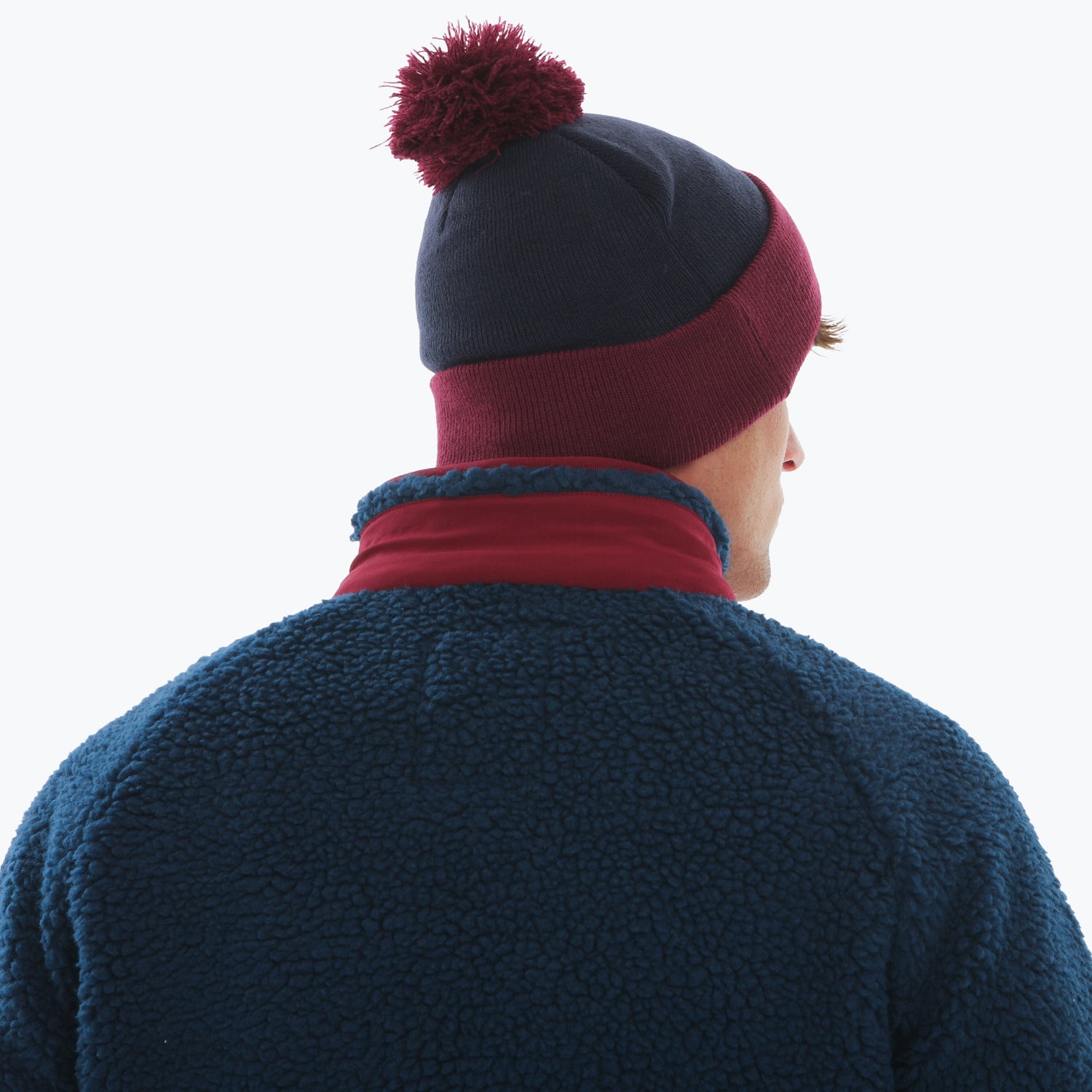 Bobble Beanie Navy / Wine - Peaceful Hooligan 