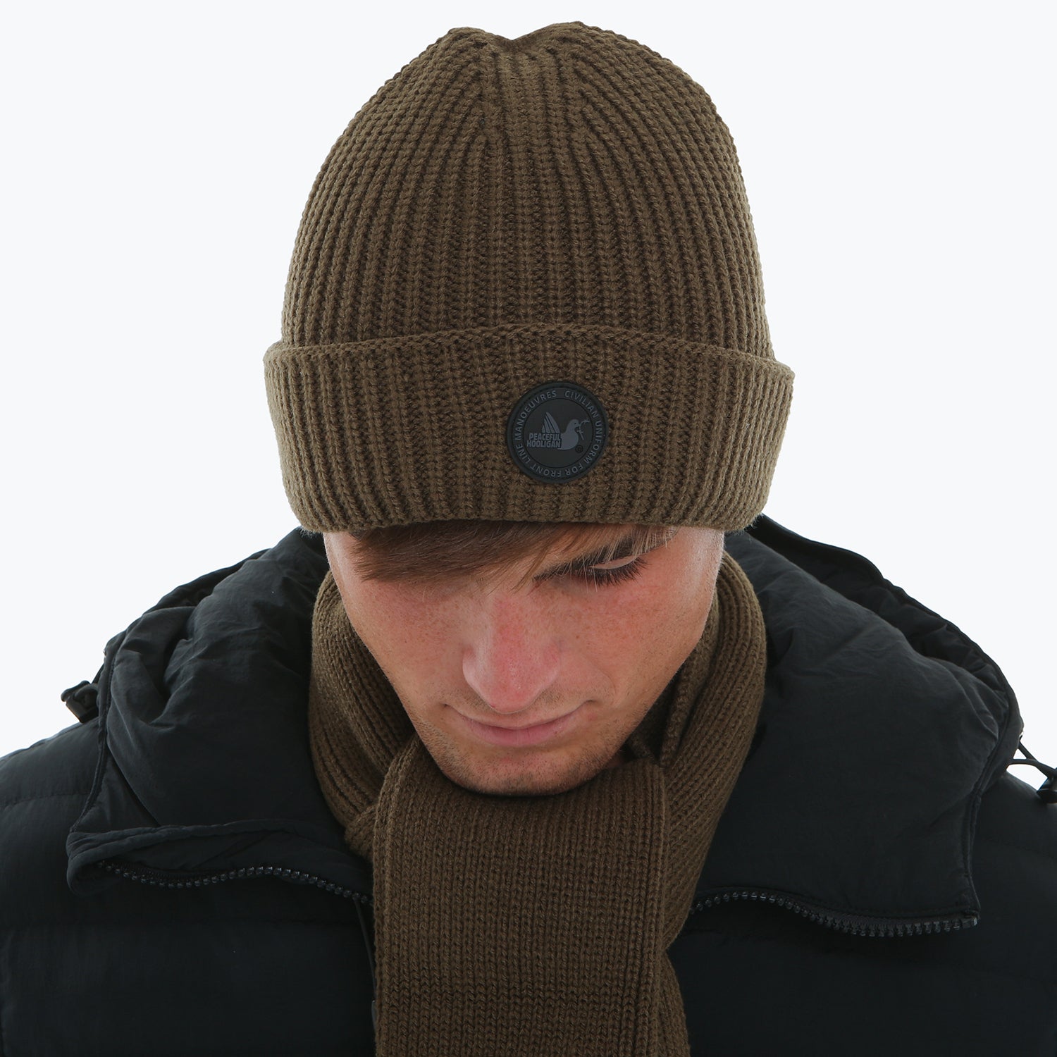 Ribbed Beanie Khaki - Peaceful Hooligan 