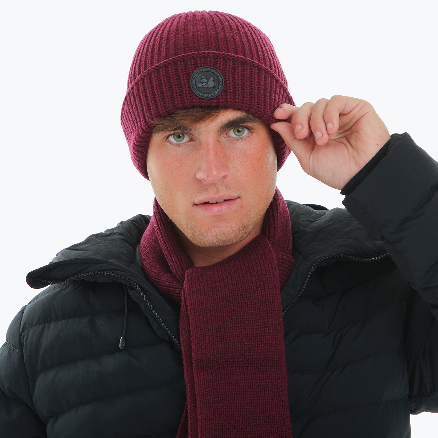 Ribbed Beanie Wine - Peaceful Hooligan 
