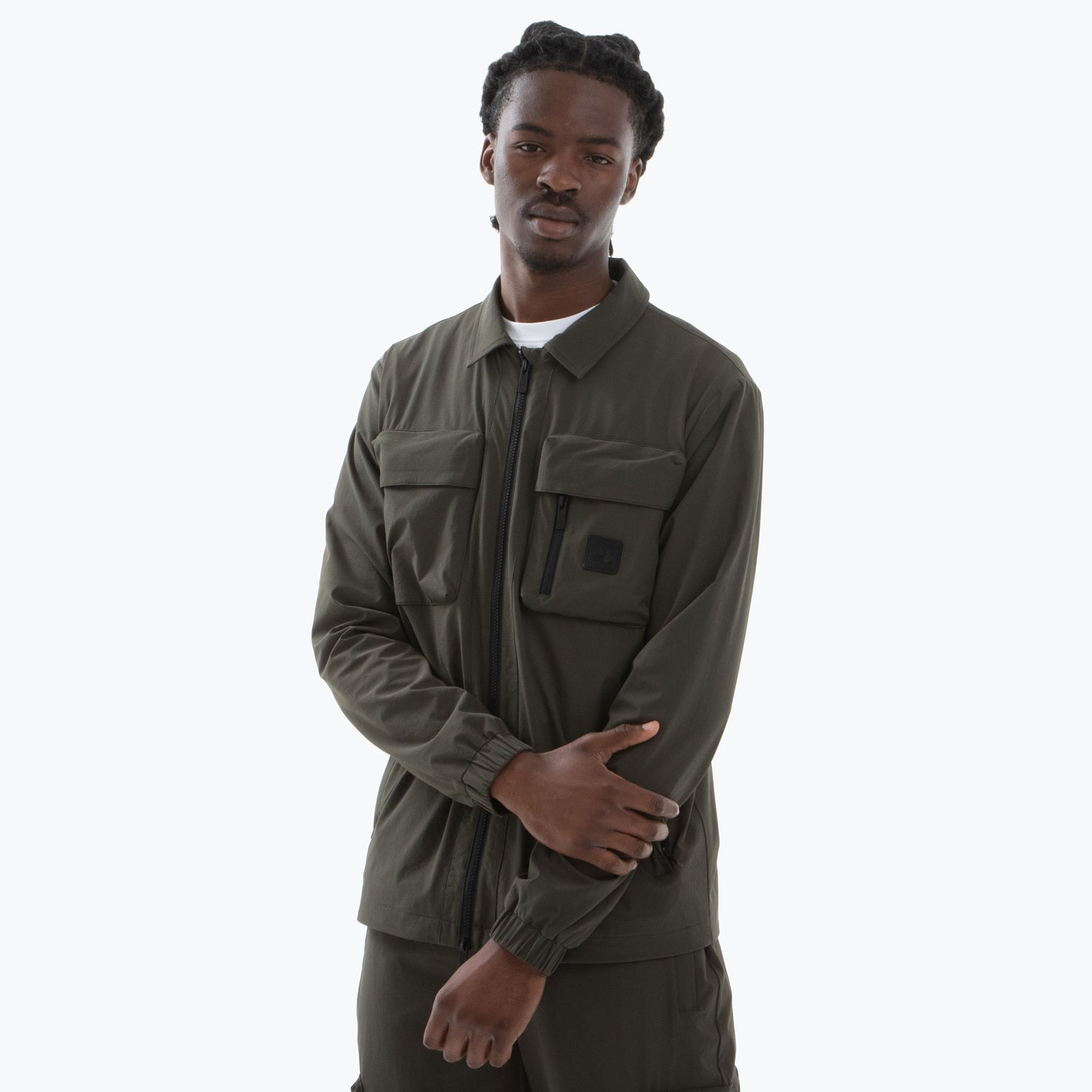 Hawthorn Overshirt Dark Khaki - Peaceful Hooligan 