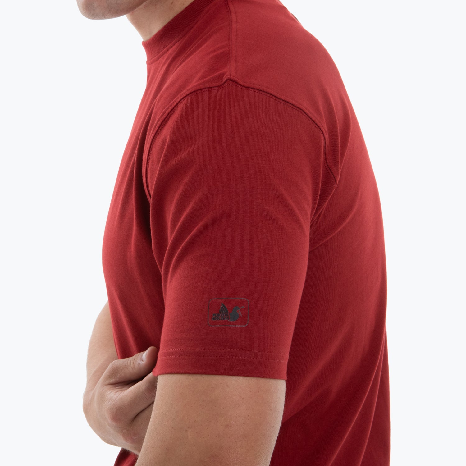 Lines T-Shirt Dark Red - Peaceful Hooligan 