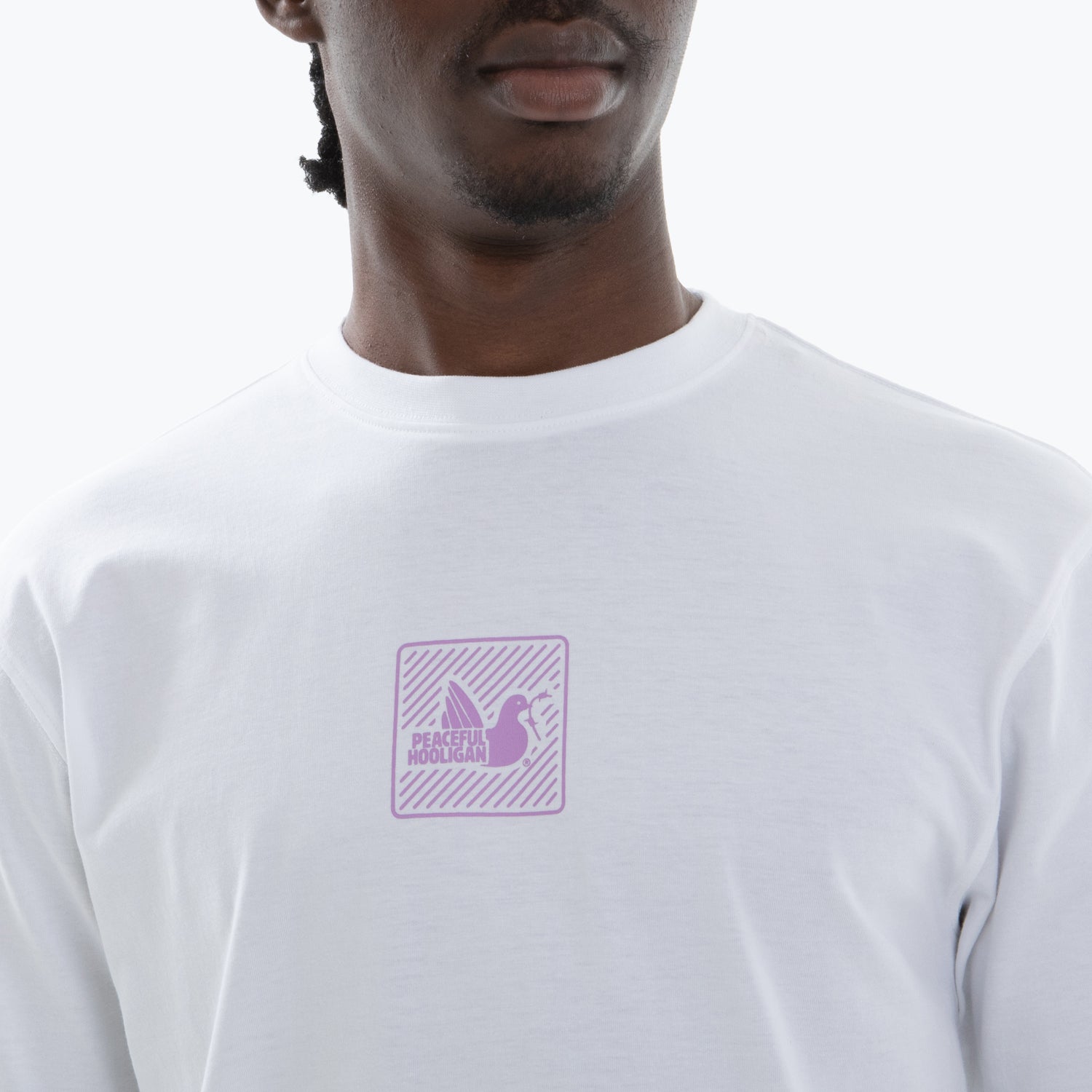 Lines T-Shirt White - Peaceful Hooligan 