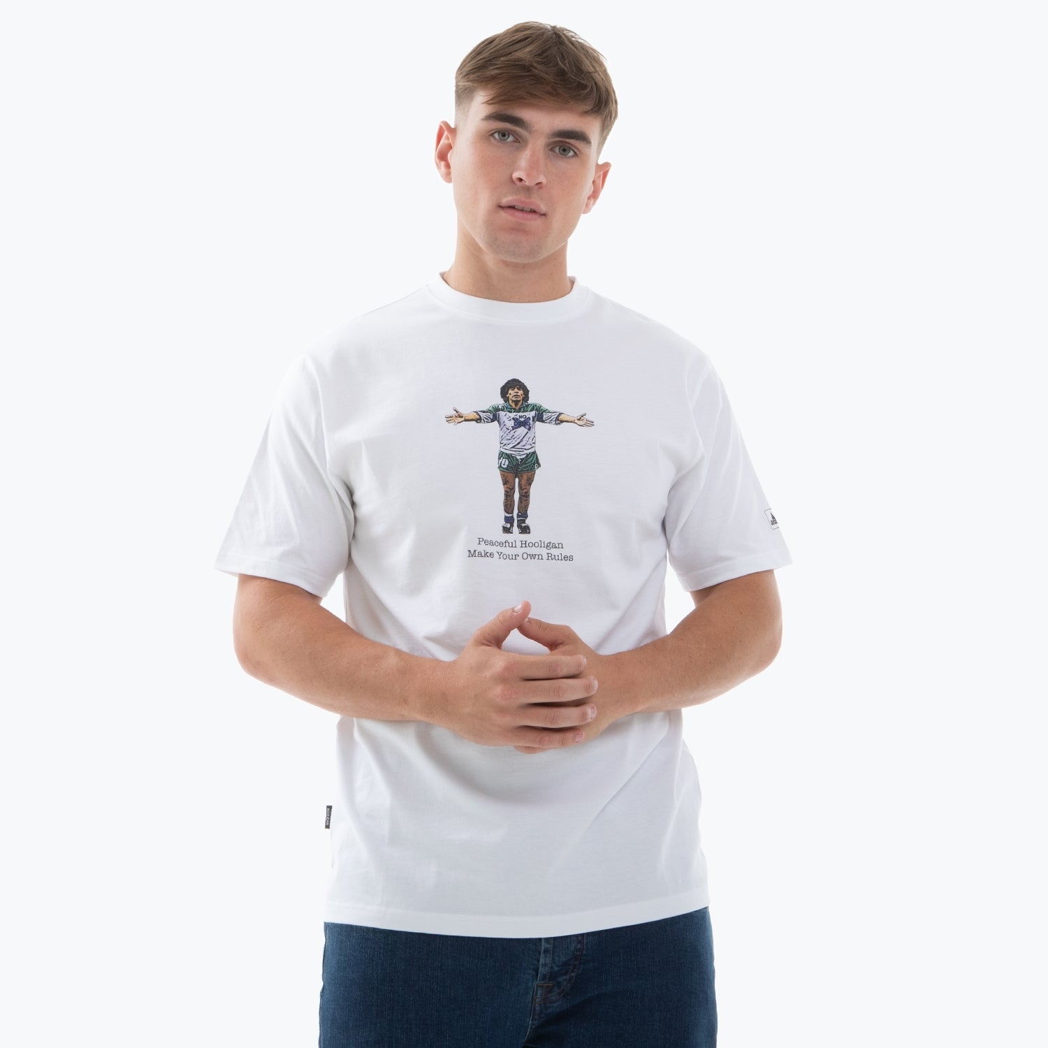 Maradona T-Shirt White - Peaceful Hooligan 