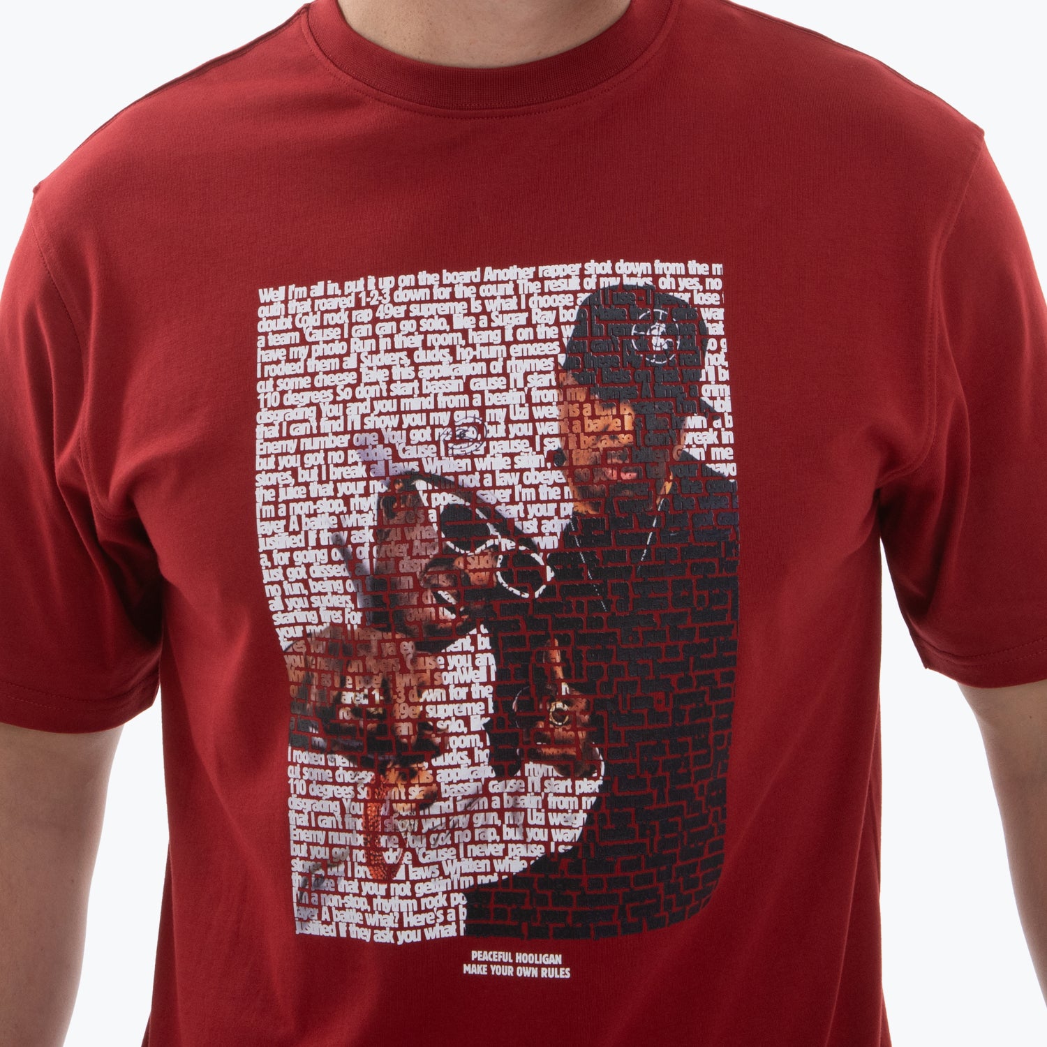 No 1 T-Shirt Dark Red - Peaceful Hooligan 