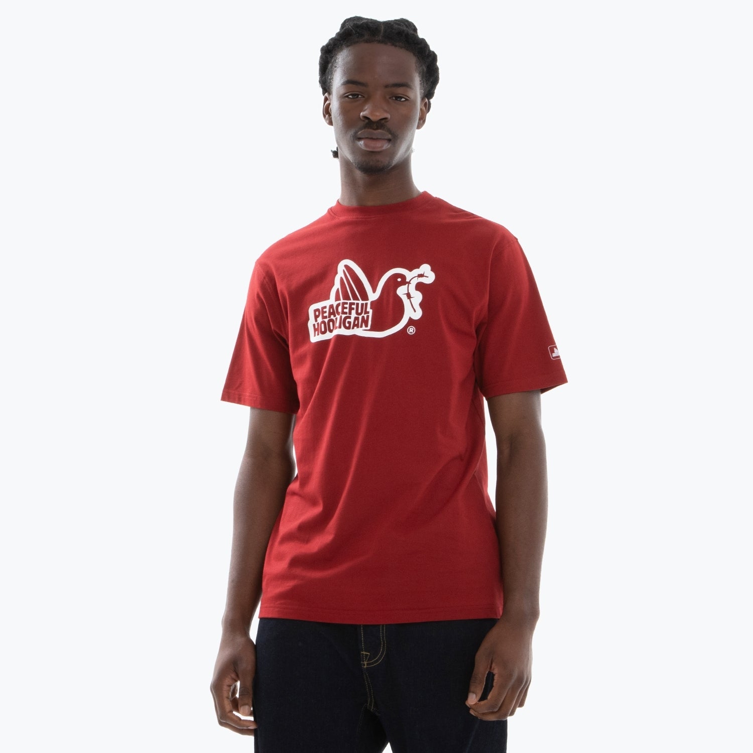Outline T-Shirt Dark Red - Peaceful Hooligan 