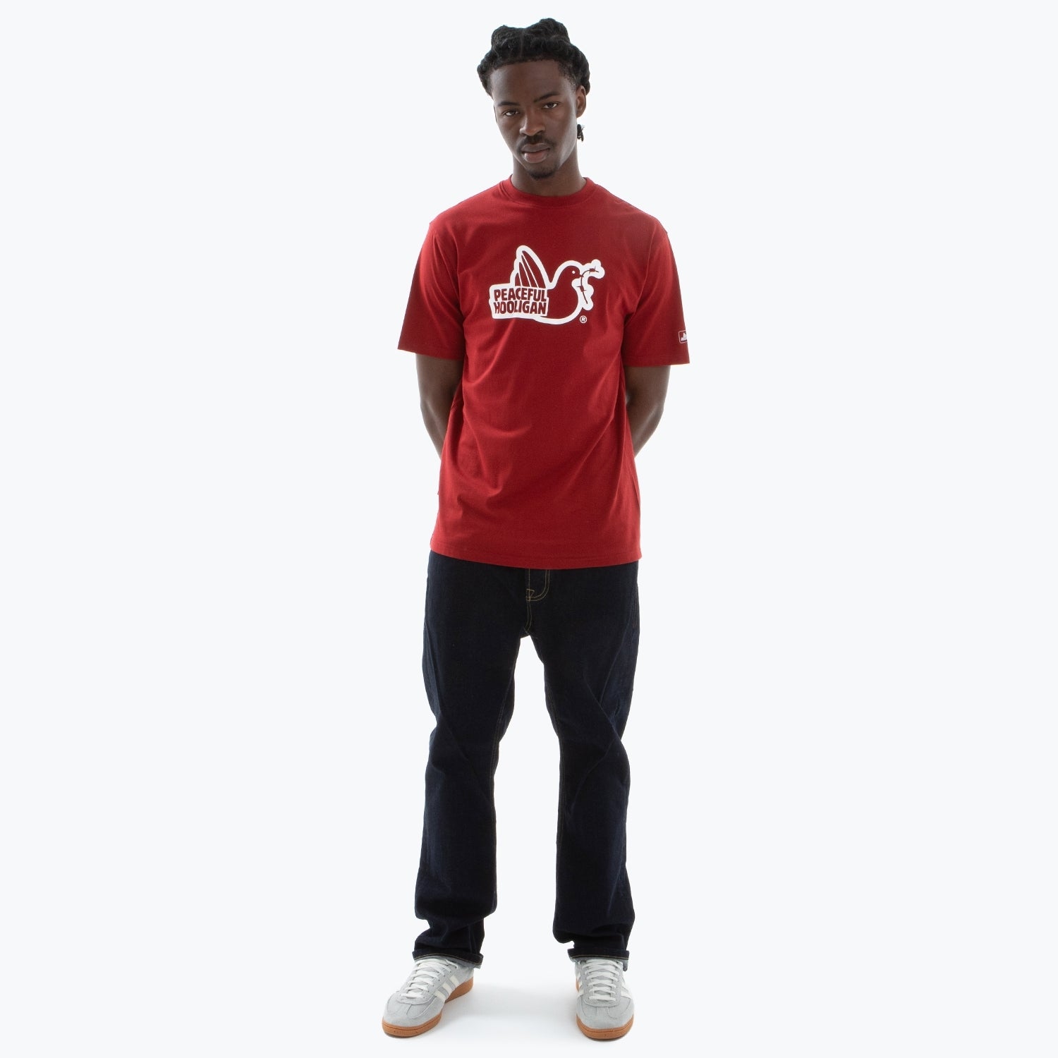 Outline T-Shirt Dark Red - Peaceful Hooligan 