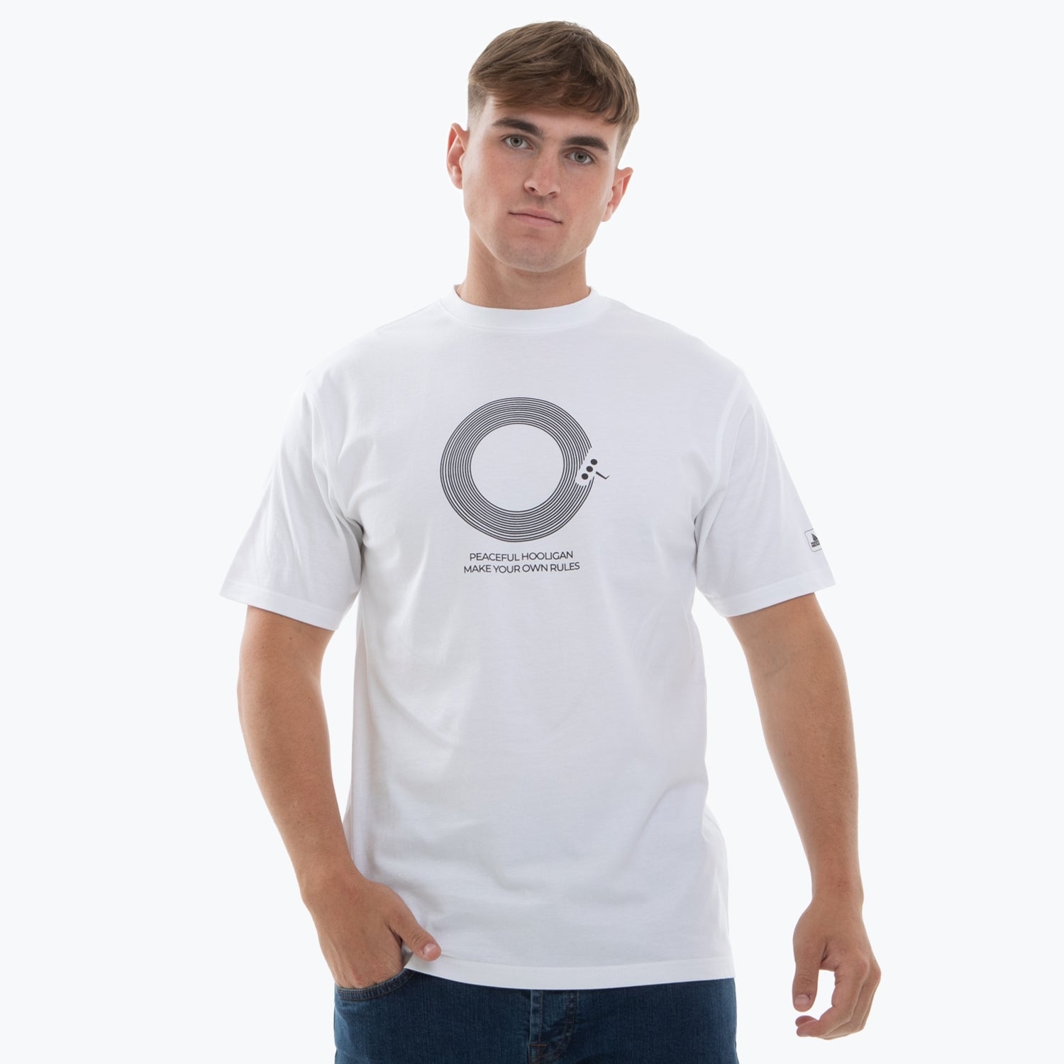 Record T-Shirt White - Peaceful Hooligan 