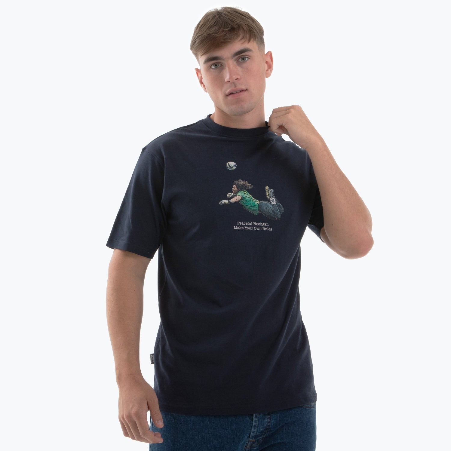 Rene T-Shirt Navy - Peaceful Hooligan 