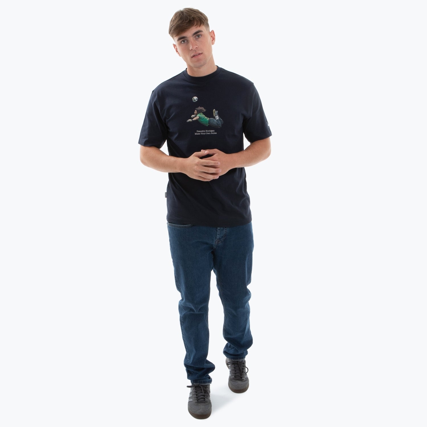 Rene T-Shirt Navy - Peaceful Hooligan 