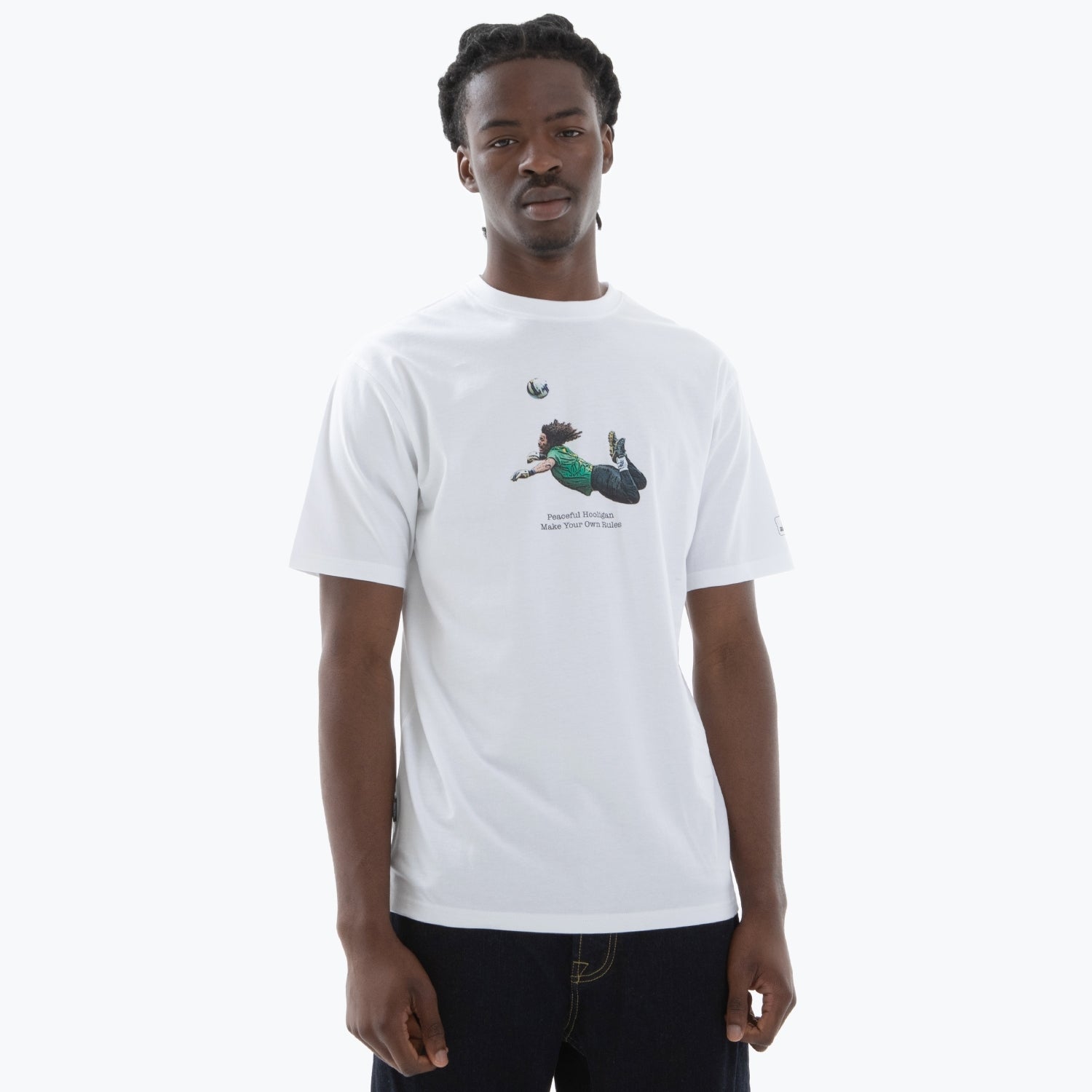 Rene T-Shirt White - Peaceful Hooligan 