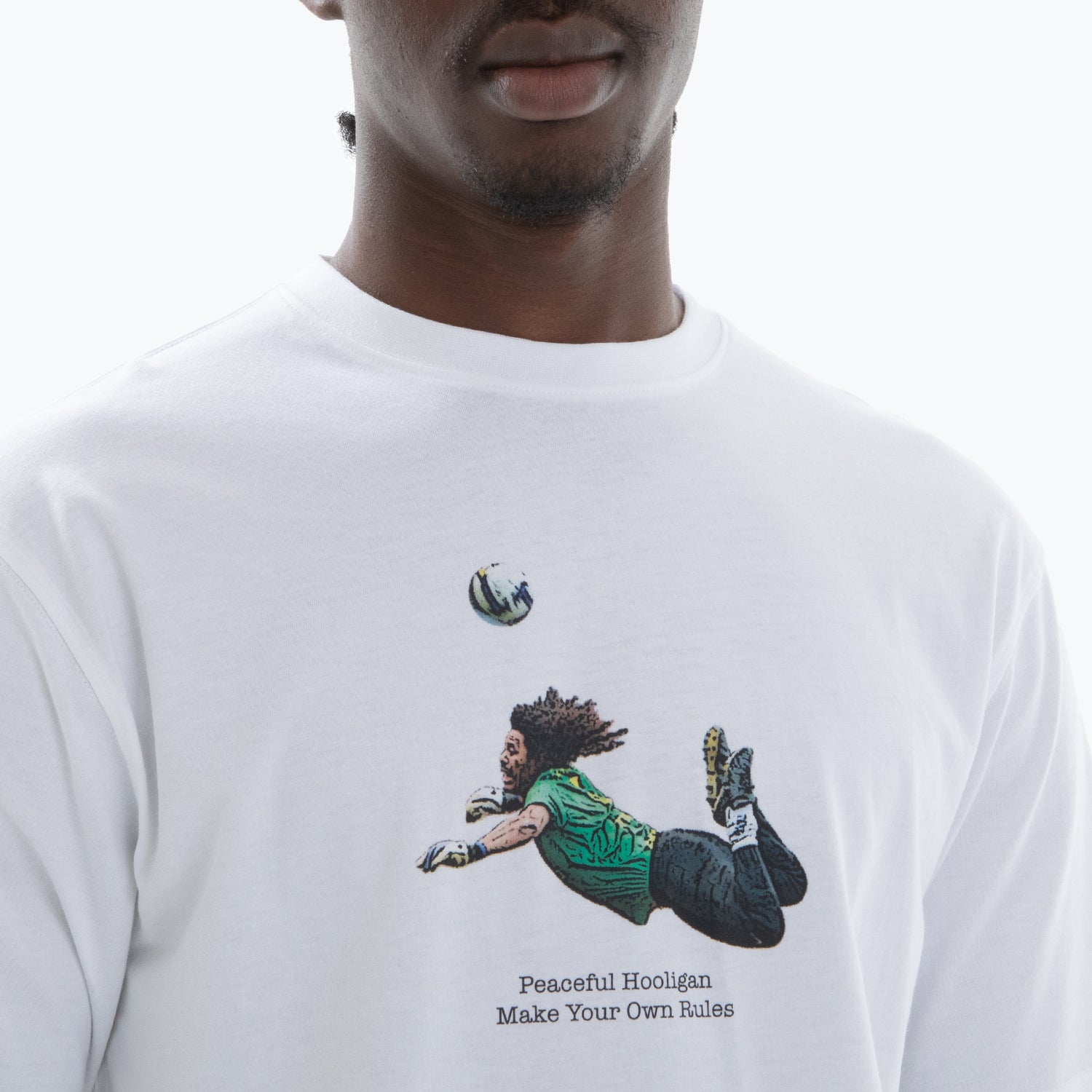 Rene T-Shirt White - Peaceful Hooligan 