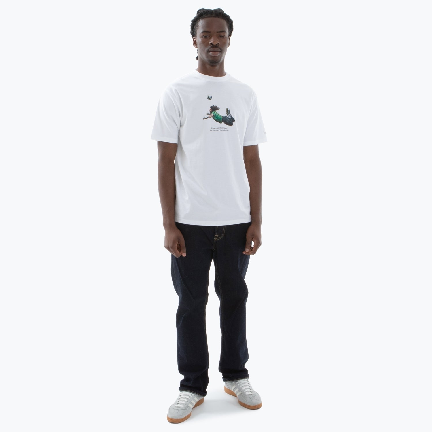 Rene T-Shirt White - Peaceful Hooligan 