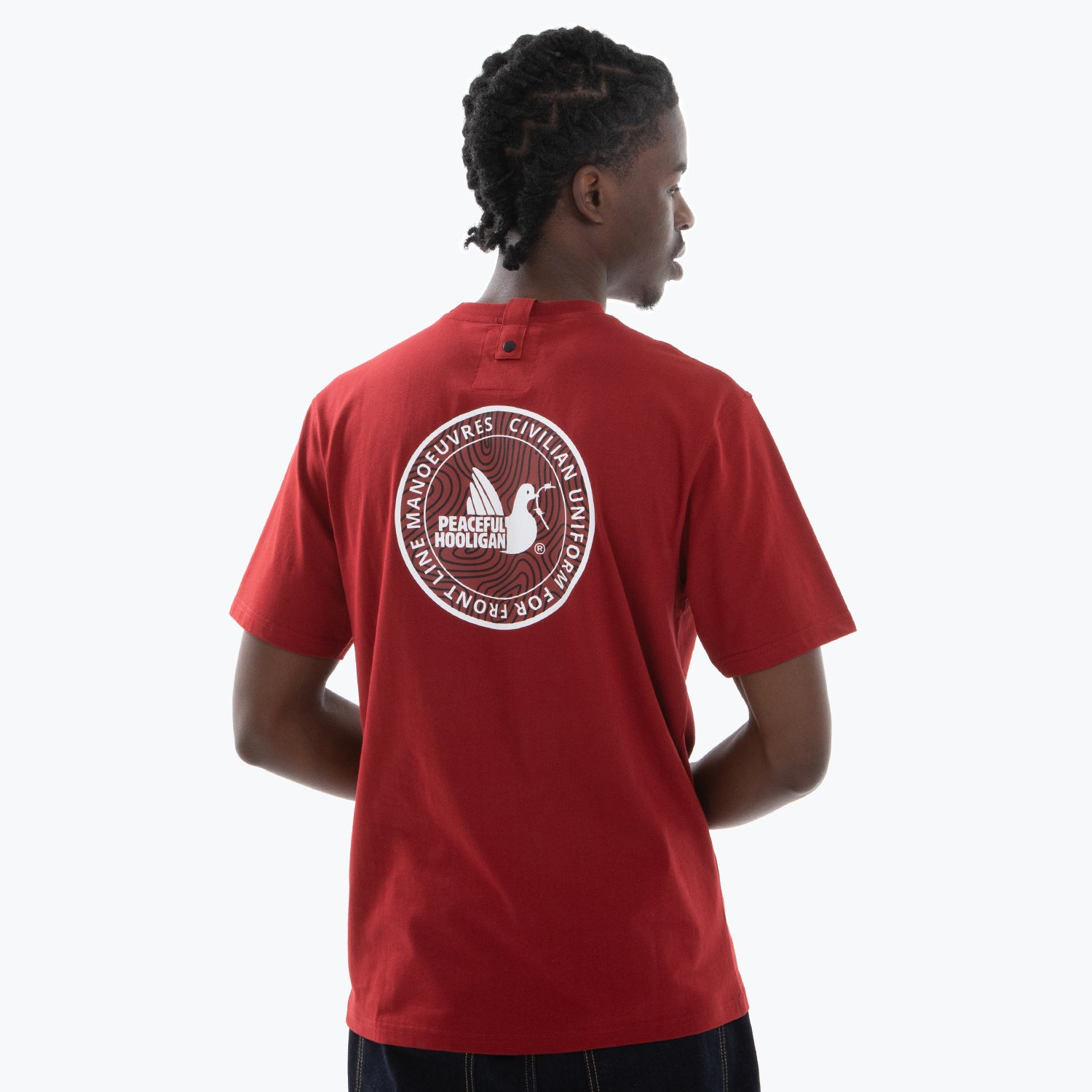 Trace T-Shirt Dark Red - Peaceful Hooligan 