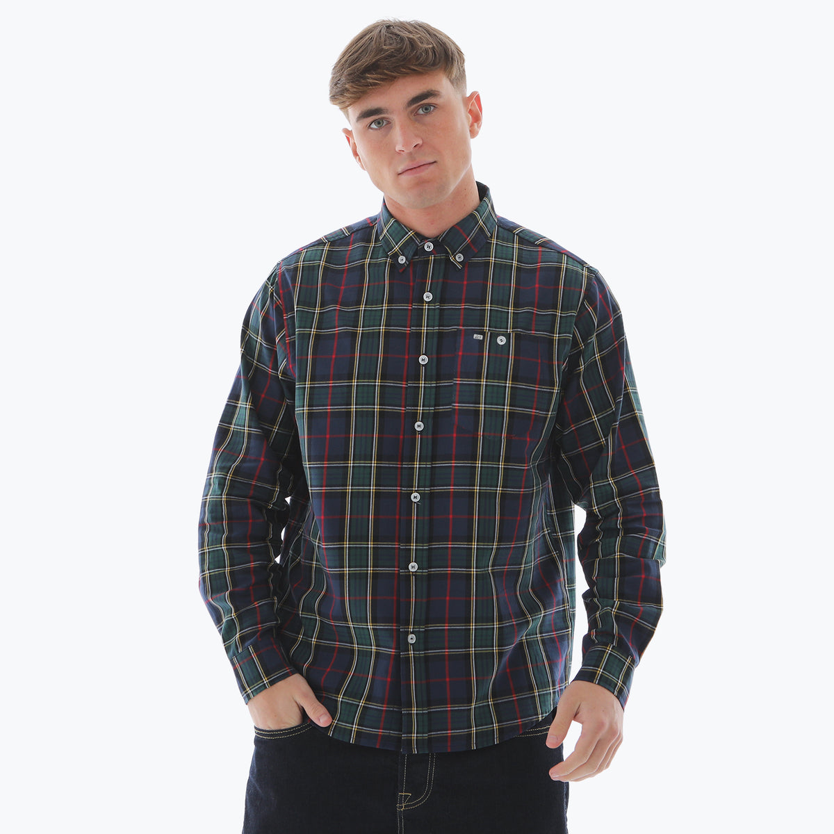 PHAW26_Hamilton_Shirt_NavyCheck_1pocket