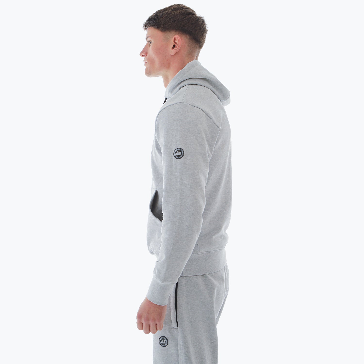Outline Hoodie Marl Grey