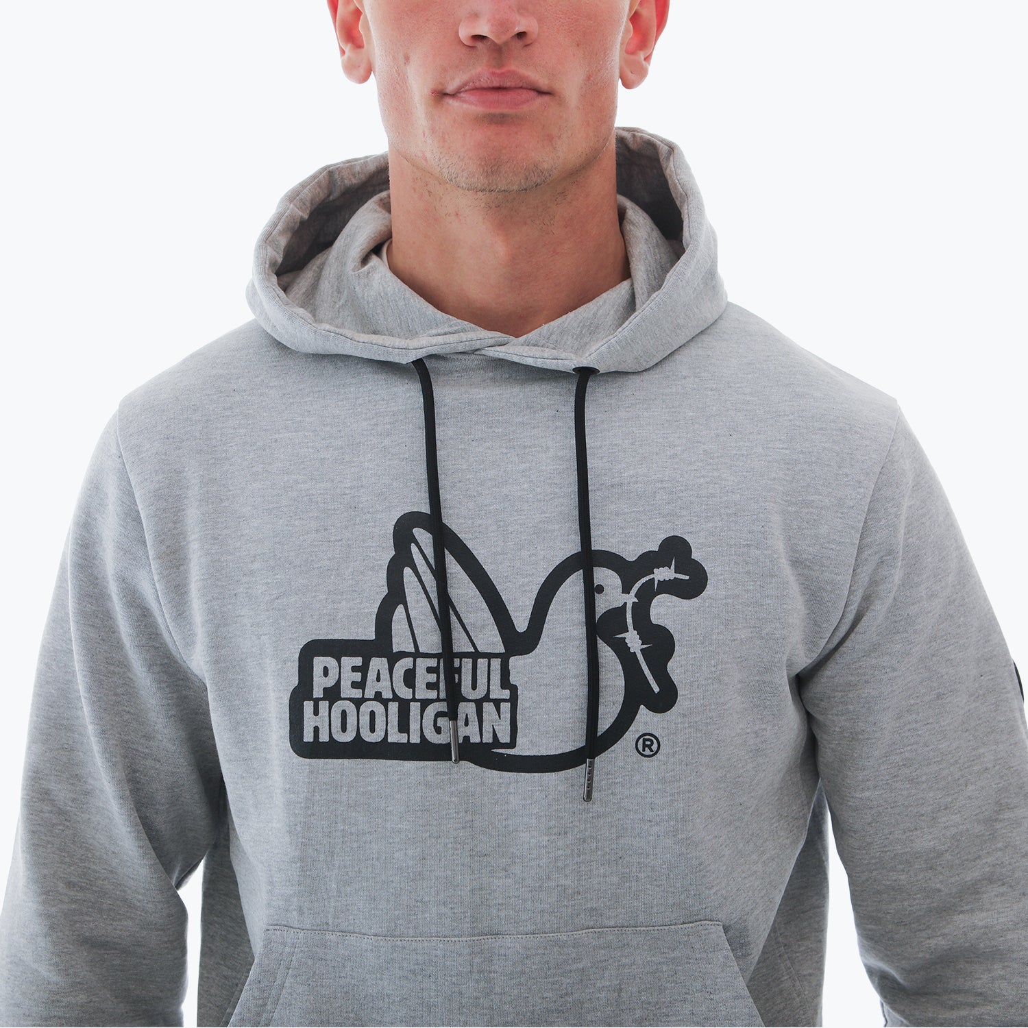 Outline Hoodie Marl Grey