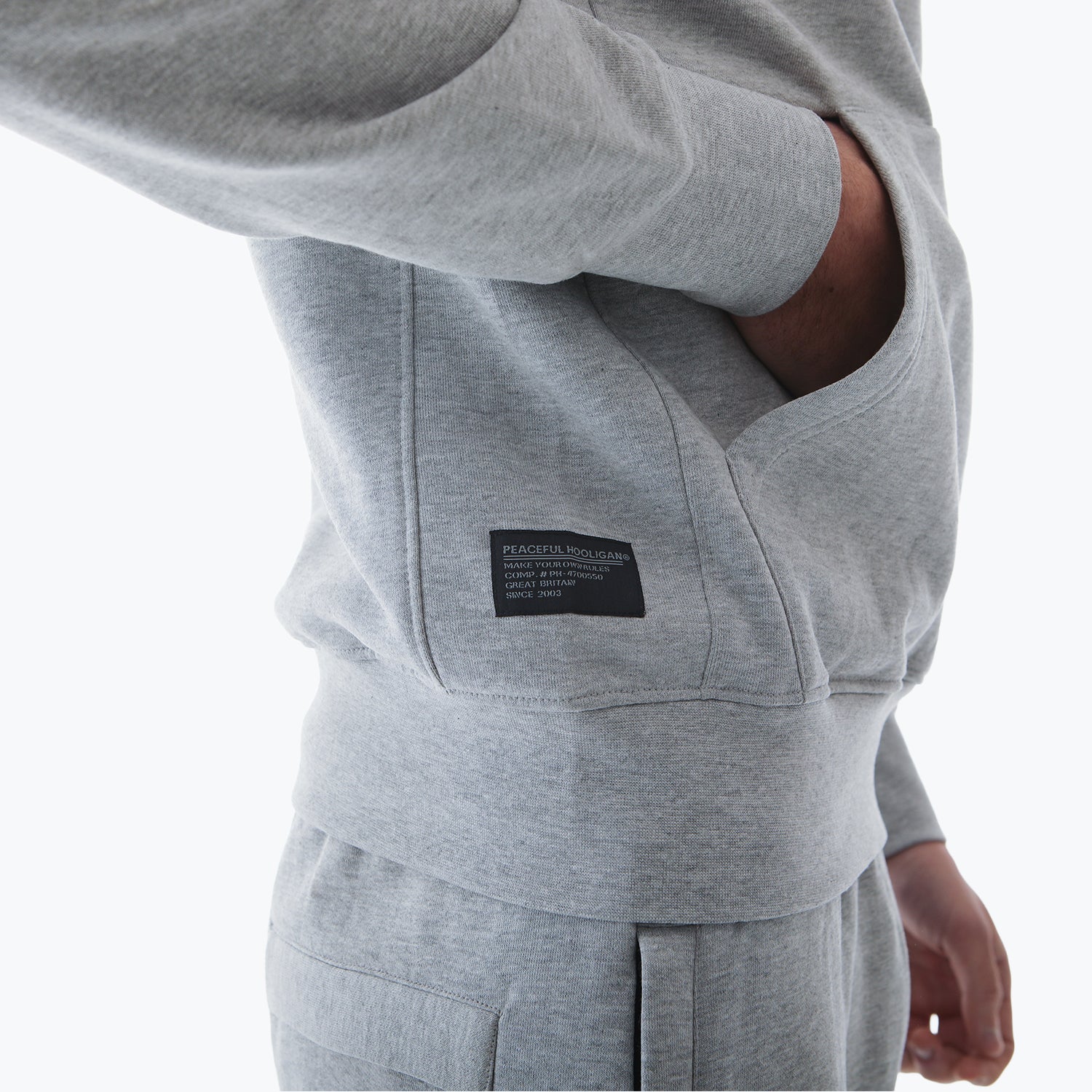 Outline Hoodie Marl Grey