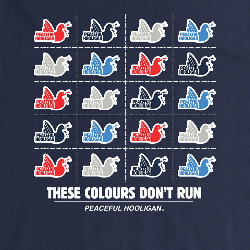 Colours Dont Run T-Shirt Navy - Peaceful Hooligan 