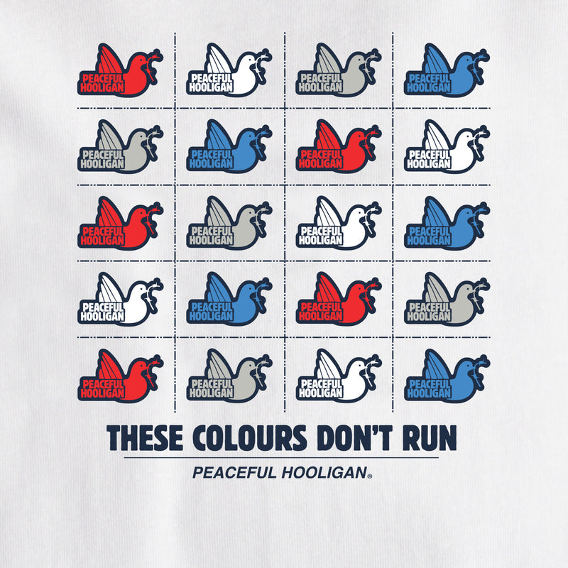 Colours Dont Run T-Shirt White - Peaceful Hooligan 