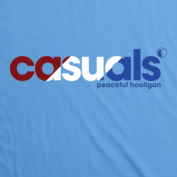 Casuals T-Shirt Azure Blue - Peaceful Hooligan 