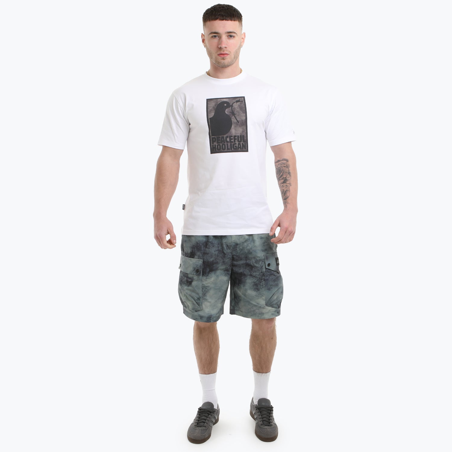 Framed Camo T-Shirt White/Mediterranean