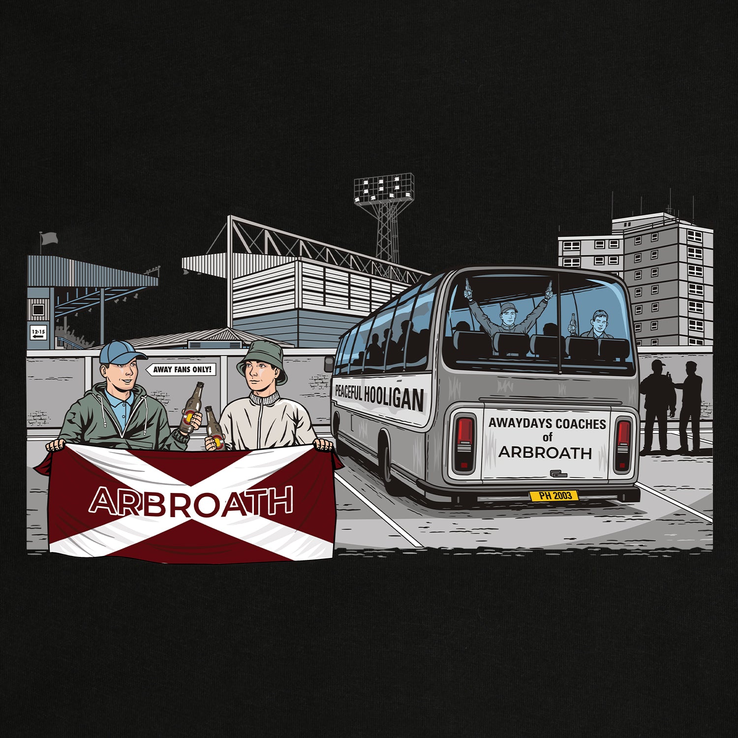 Arbroath Awaydays Sweatshirt Black - Peaceful Hooligan 