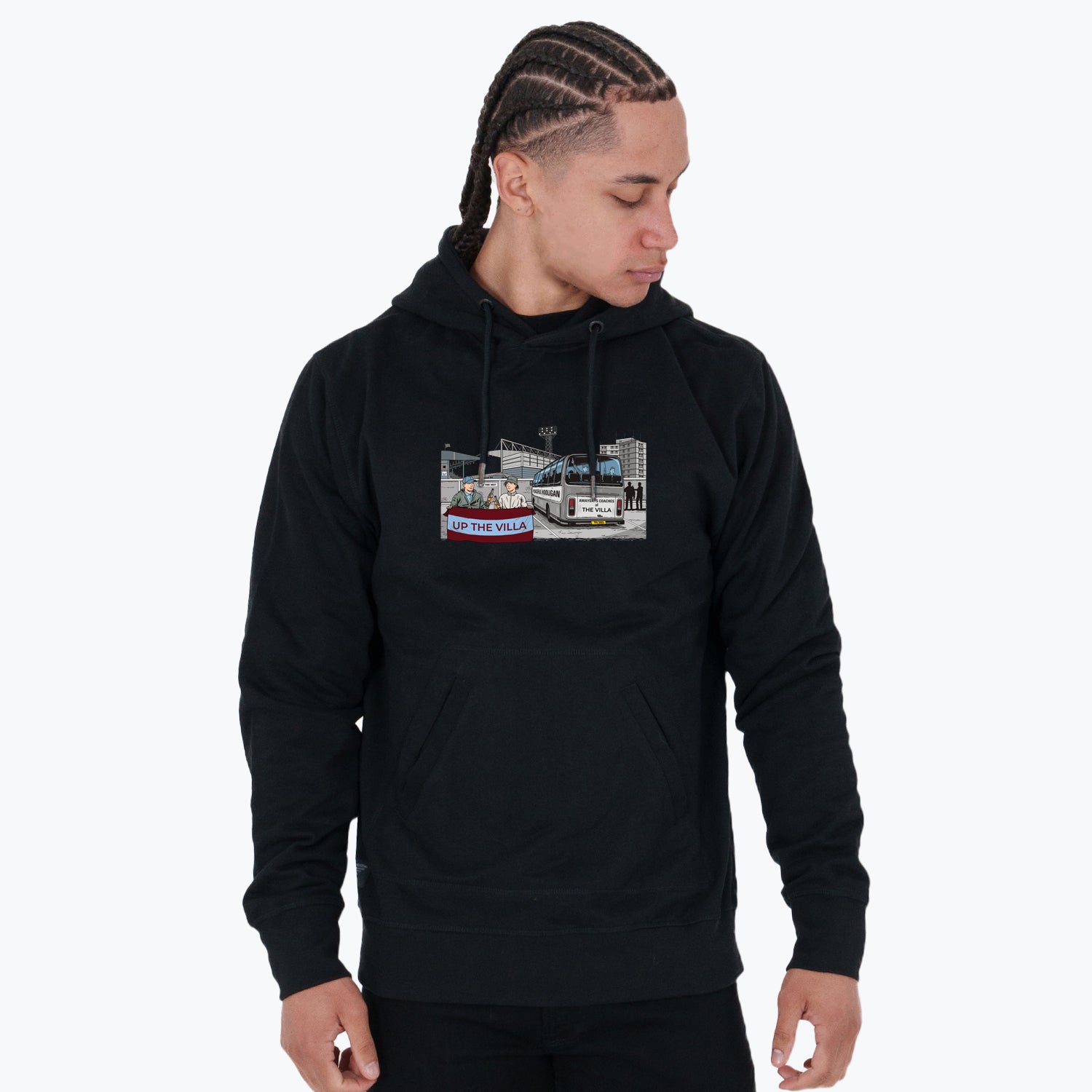 The Villa Awaydays Hoodie Black - Peaceful Hooligan 