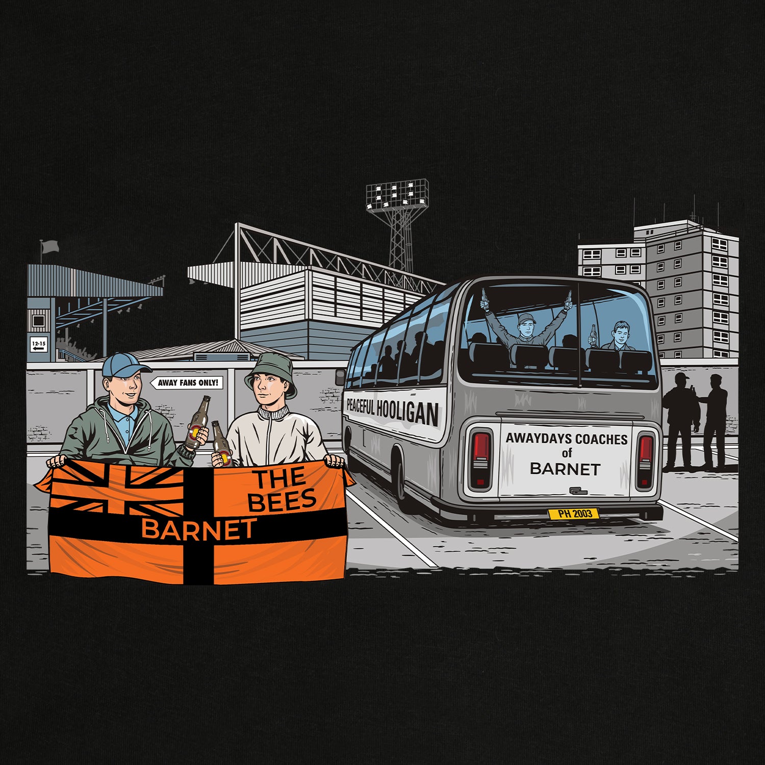 Barnet Awaydays Sweatshirt Black - Peaceful Hooligan 