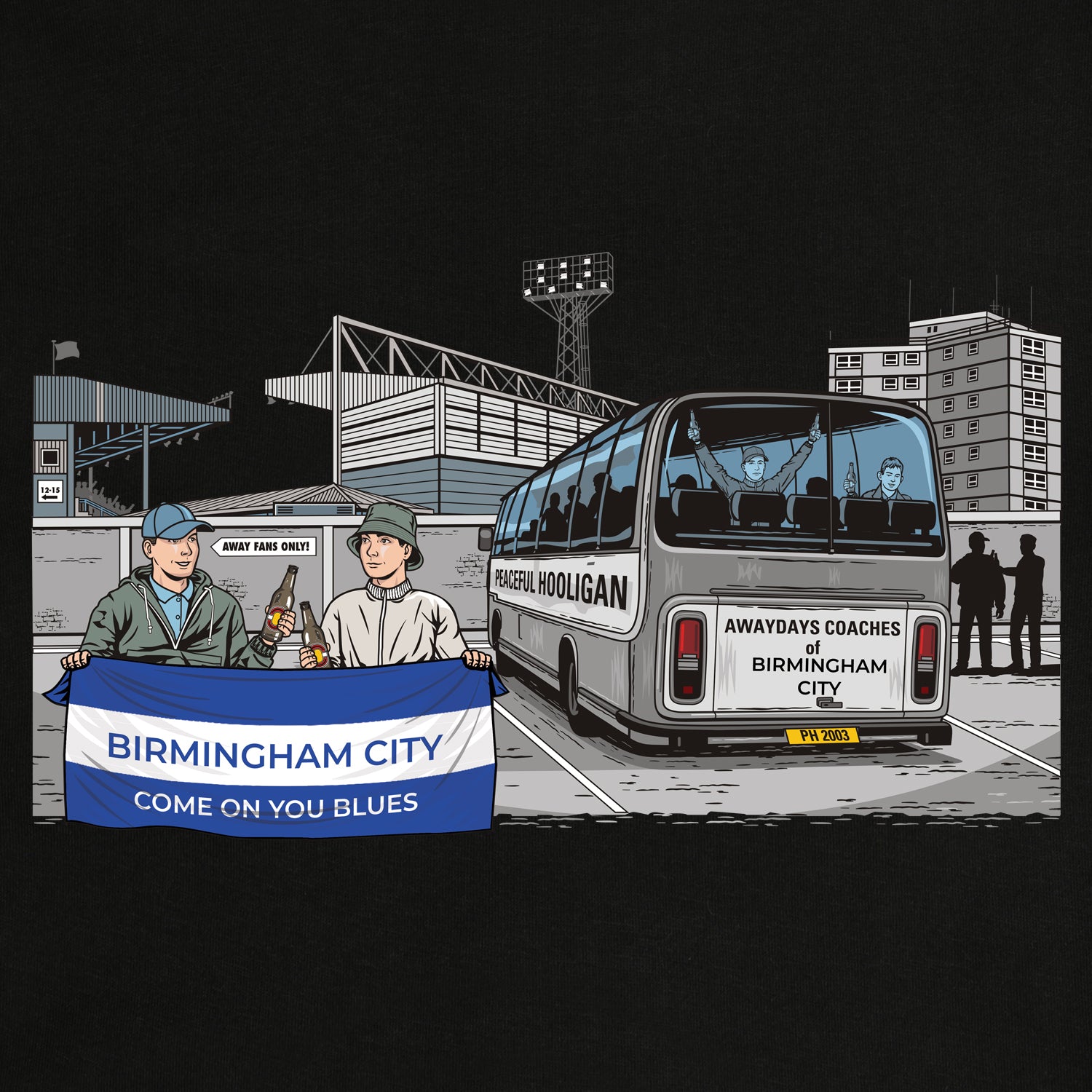 Birmingham City Awaydays Sweatshirt Black - Peaceful Hooligan 