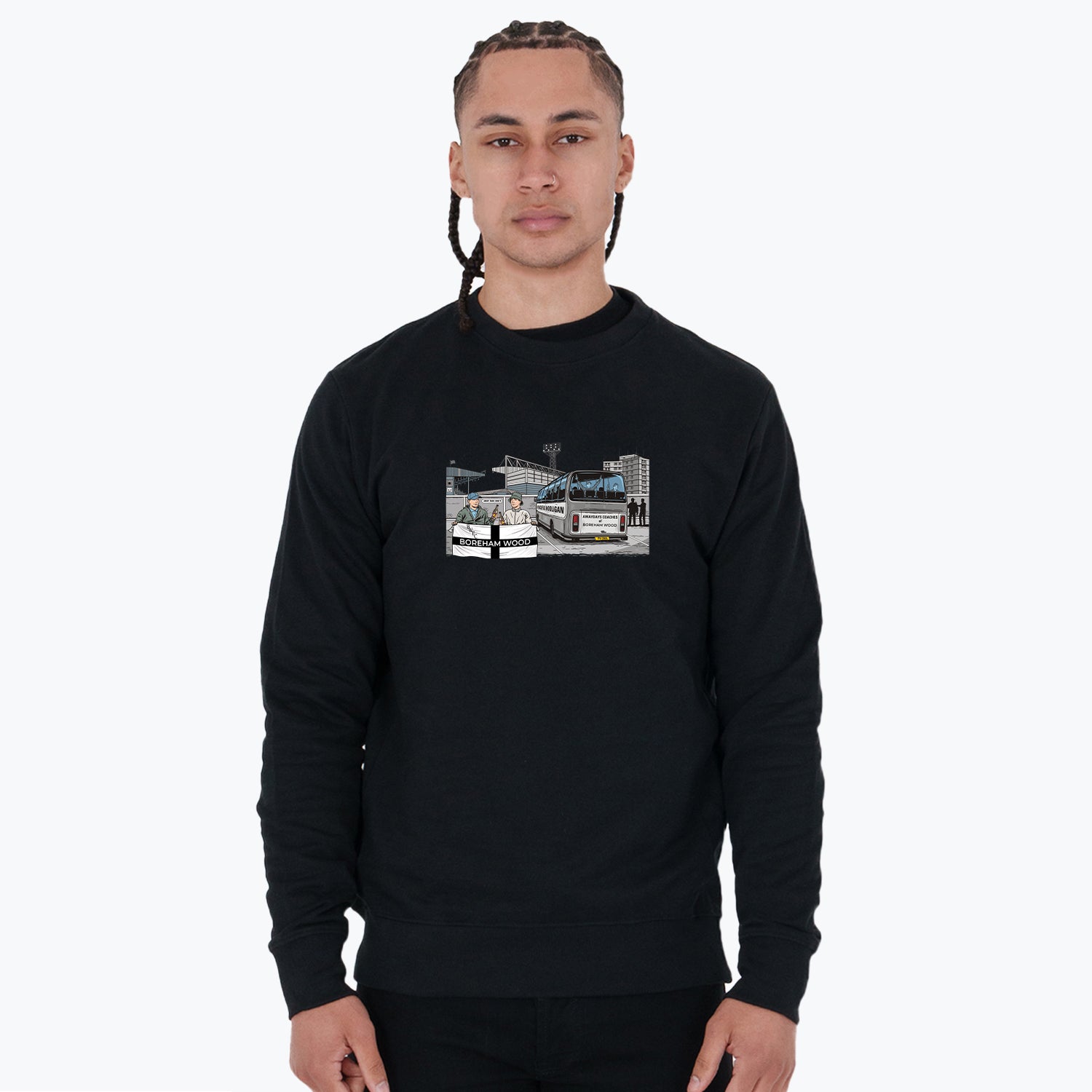 Boreham Wood Awaydays Sweatshirt Black - Peaceful Hooligan 